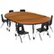 Flash Furniture Oval 60 W, 86 L, 25 H, Chrome, Laminate, Particleboard, Plastic, Steel, Wood Grain XU-GRP-12CH-A3060CON-60-OAK-T-P-CAS-GG - alternate 8